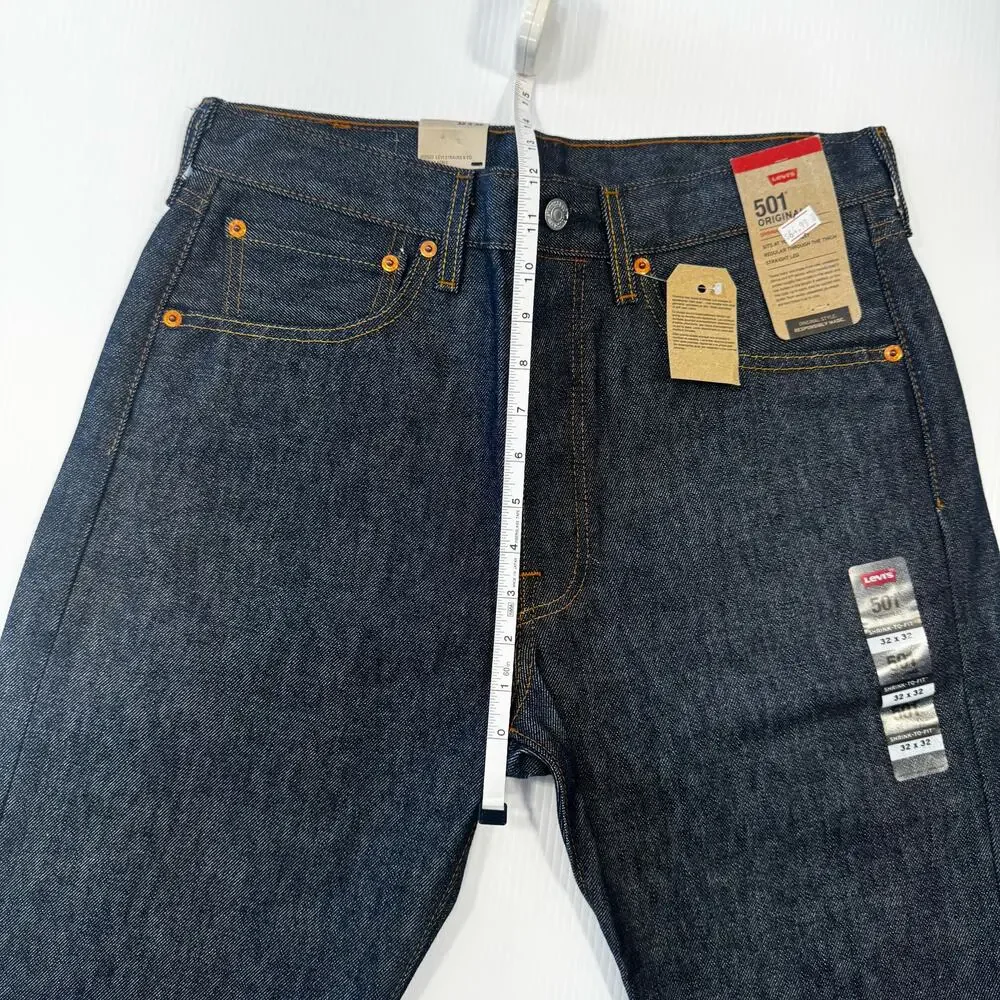 Levi’s 501 Shrink To Fit Jeans 32x32 Deadstock Dark Wash NWT Dadcore Normcore - Picture 7 of 16